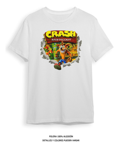 Polera Estampada Crash Bandicoot - Juego Retro - Dtf