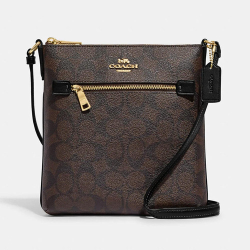 Cartera Crossbody Coach Rowan Signature Medium - Marrón