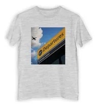 Comprar Remera Niño Departures Cartel Aeropuerto Avion Vuelo P4
