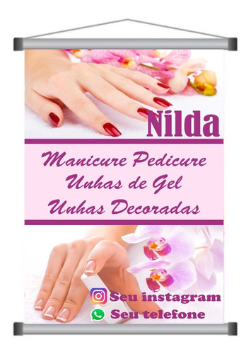 Banner Manicure Mod 7 Personalizado 70x50cm