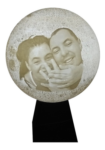 Luna Multicolor Personalizada Con Tu Foto Y Frase . 16cm