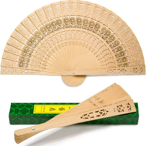 Imagen 4 de 9 de Abanico Madera Sándalo Estilo Español Casamiento Souvenir