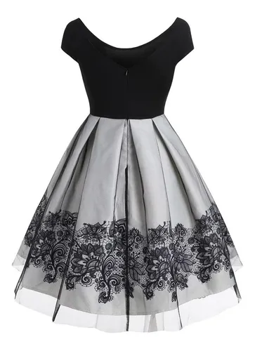 Vestido Dama Juvenil Fiesta Elegante Colores Rosa Y Negro Blanco