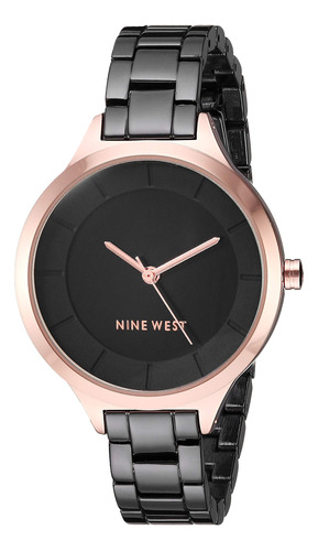 Nine West - Reloj De Pulsera Para Mujer, Color Plomizo/oro R