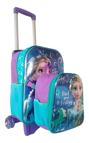 Mochila Frozen Elsa Carrito Primaria Niña Con Lonchera 100% Original Ruz