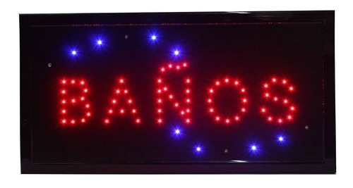 Cartel Baños Led Luminoso 220 Volts