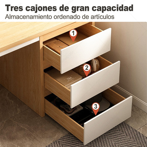 Escritorio C/ Cajones Estanteria P/ Libros Organizador 120cm