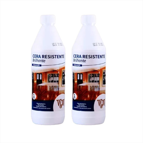 Cera Restaura Piso Taco Assoalho Madeira 1l W&w - Kit 2 Und