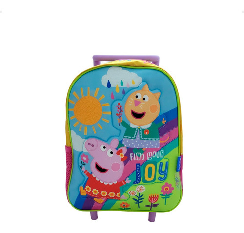 Mochila Peppa Pig Escolar Infantil Ruedas Carrito 32x25 Cm