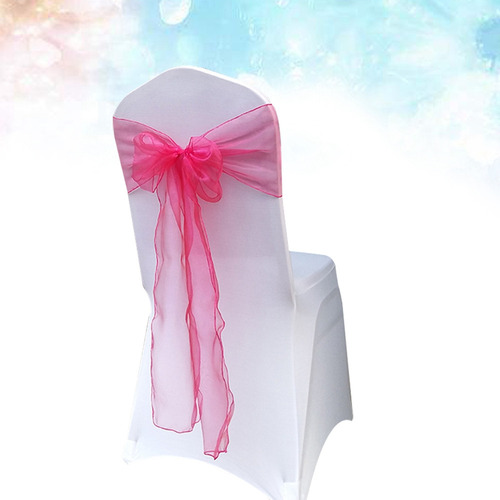 Juego De Decoración Con Lazo Para Silla De Color Rojo Rosa,