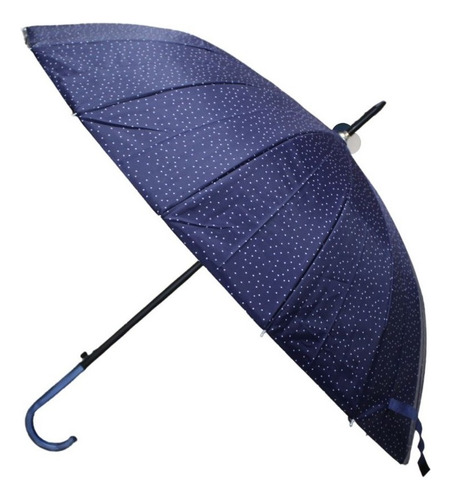Paraguas Plegable 16 Varillas 79cm Colores Automático Color Azul Marino