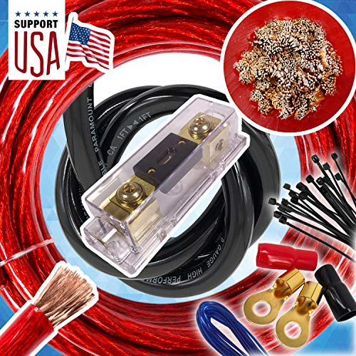 Usa Cable Hot Car Installation Power Amp Wiring Kit Ga Red