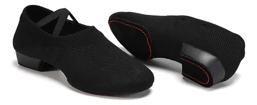 Zapatos De Salón De Práctica De Salsa De Punto Elásticos Cru