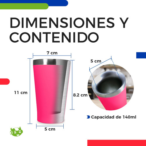 Mini Vaso Para Camping Acero Inoxidable Doble Pared 140 Ml