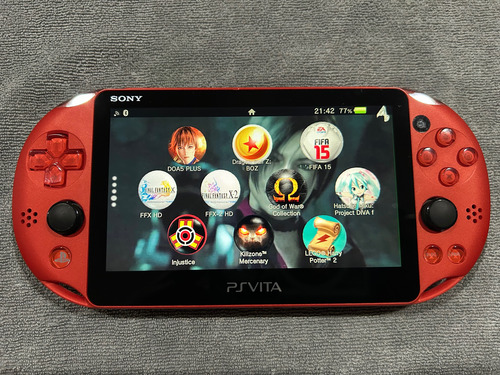 Ps Vita Slim Metallic Red Y 128gb Con Muchos Juegos Rojo (Usado)