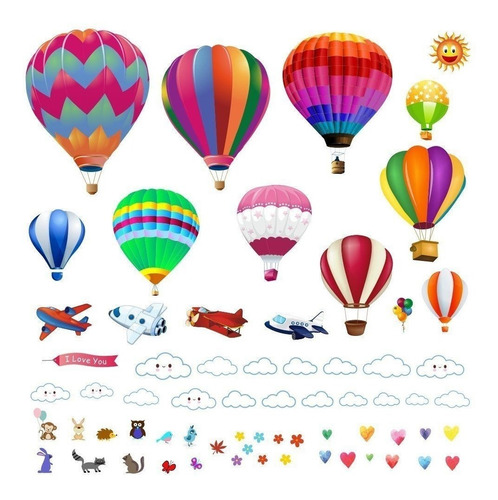 Vinilo Decorativo Pared [76j5cdps] Globos Aereos