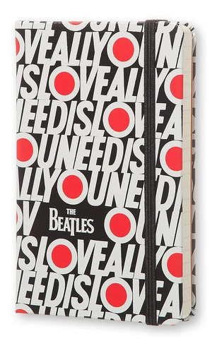 Caderno de bolso rígido preto listrado Moleskine The Beatles