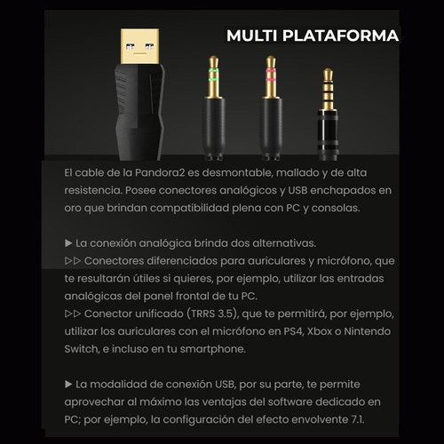 Imagen 3 de 10 de Diadema Gamer Redragon H350 Rgb Pandora2 Usb/3.5mm, Ps4/xbox