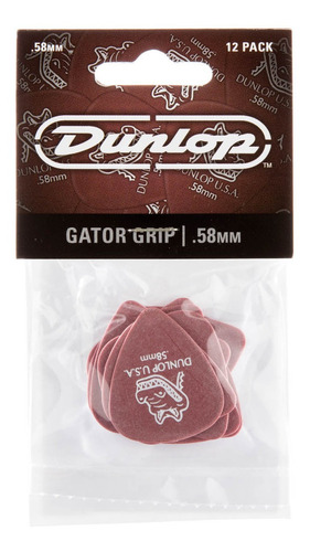 Kit 12 Palhetas Dunlop Gator Grip 0.58mm Usa - 417p0.58