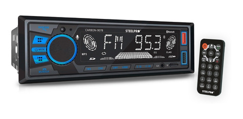 Steelpro Autoestereo Bluetooth, Usb/sd 1 Din Carbon-907b