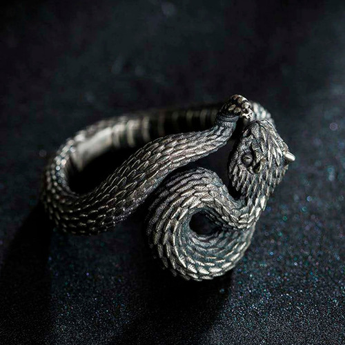 Regalo Anillo Ajustable Víbora Cornuda Serpiente Del Diablo
