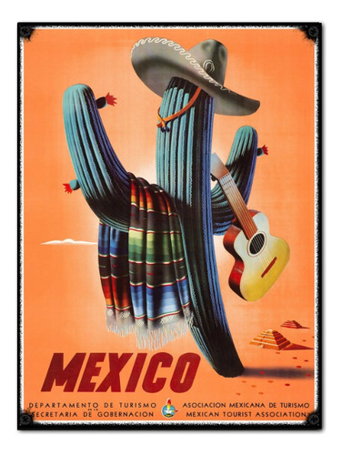 #814 - Cuadro Vintage / México Cactus Poster No Chapa