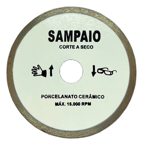 Sampaio Ferramentas Disco Diamantado Liso de Corte Fino Para Porcelanato Cerâmico 100x20mm e Espessura 1mm