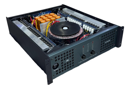 Amplificador Eurosound Hx6000 (6000w 4ohms Bridge) Clase H Color Plateado Potencia De Salida Rms 6000 W