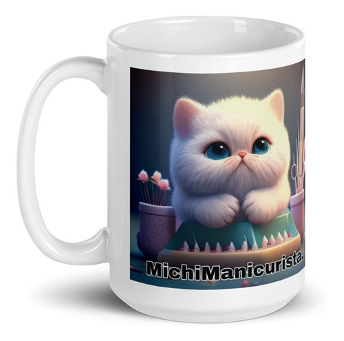 Taza Grande Personalizada Divertida Gato Michi Profesiones