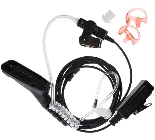 3' 2 Wire Earpiece Headset Coil Earbud Audio Surveillance Ki