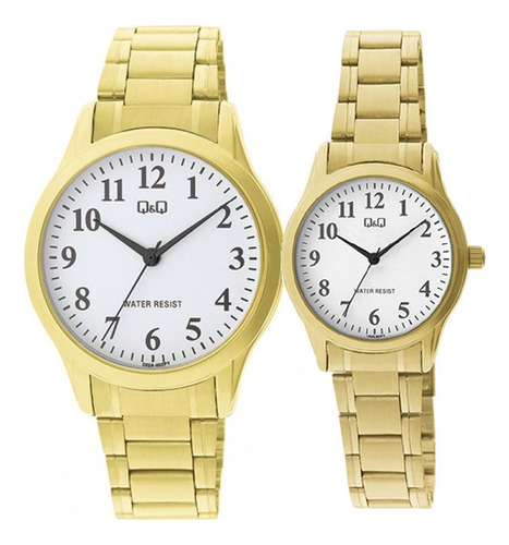 Reloj Pareja Q&q Duo Hombre Mujer Acero Inoxidable Relojes