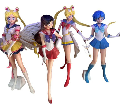 Sailor Moon Set X4 Figuras Gashapones Muñecos Juguetes