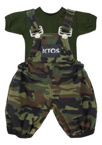 Conjunto Overol Camuflaje Con Playera Para Bebe Niño Militar