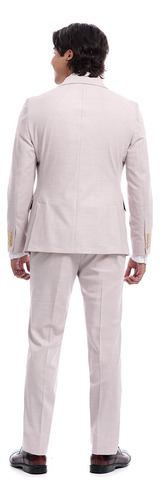 Traje Caballero Fit Slim Poliéster Liso Recto Vittorio Forti Rosa Liso 48r