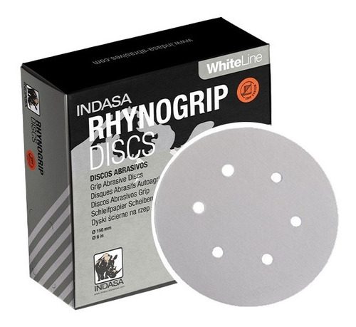 Caixa Com 50 Disco Lixa P 320 Rhynogrip White - Indasa