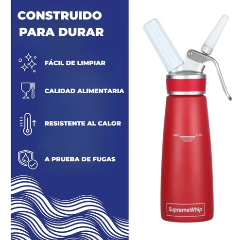 Cremera Sifón Pro 500ml Aluminio + 10 Capsulas N20 Universal
