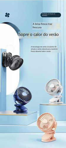 Ii Mini Ventilador Portátil Silencioso, Recargable, Color