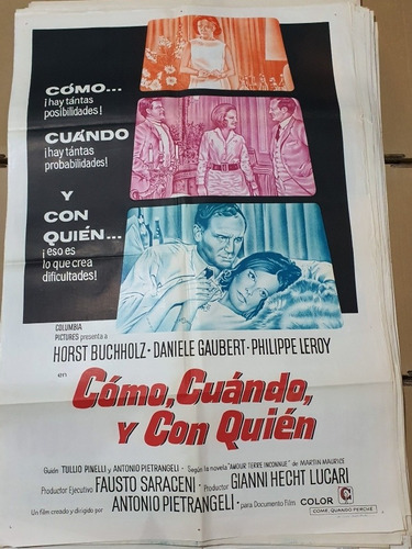 Afiche De Cine Original 1269- Como, Cuando Y Con Quien?