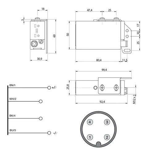 Sensor Fotoeléctrico Retroreflectivo Microdetectors Rxc003a
