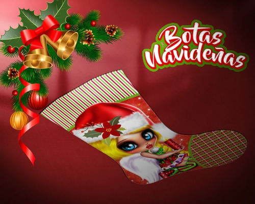 Diseños Para Estampar Sublimar Botas Navideñas M200