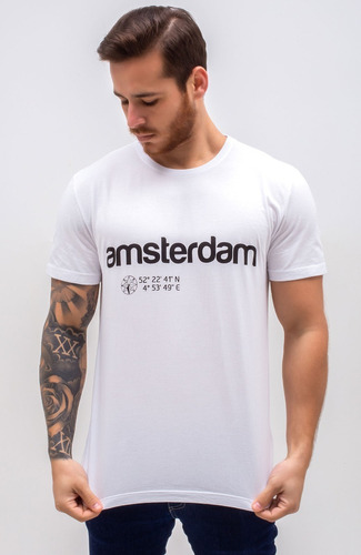 Camiseta Amsterdam (amsterdã) Branca Exclusiva Frete Grátis