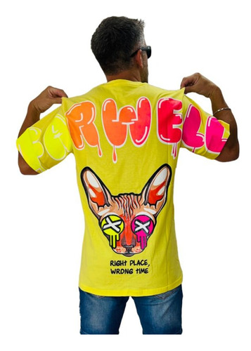 Remera Oversize Algodón Estampada Manga Corta Farwell