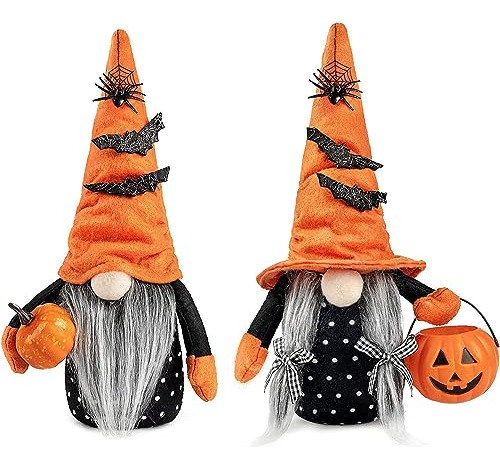 D-fantix Halloween Gnomes Plush Decoración, 2 Pack De S71po