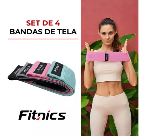 Bandas Resistencia Elasticas Tela Fitnics Ejercicio Set X 4 Color Multi