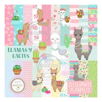 Comprar Kit Digital Imagenes Cliparts Png Papeles Llamas Y Cactus