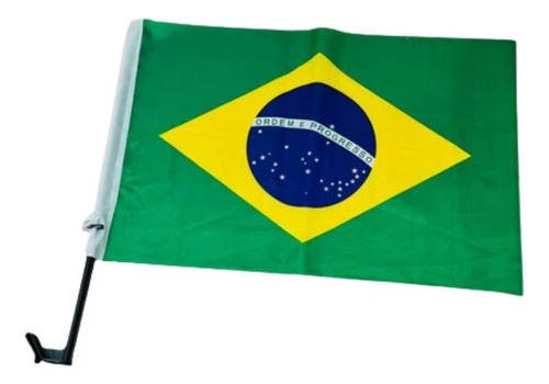 Kit 12 Bandeira Do Brasil Para Vidro Do Carro Em Poliéster