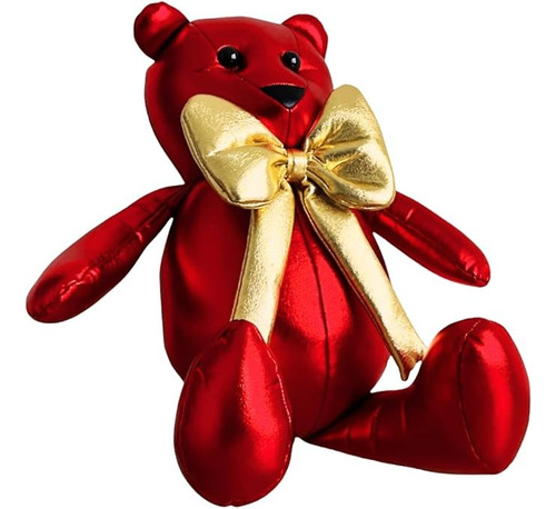Peluche Oso Rojo Metalico 40 Cm Grande Navideño Navidad F