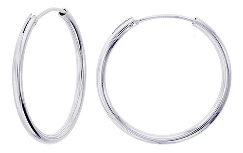 Aros Argollas Plata 20 Mm Unisex + Presentacion Regalo