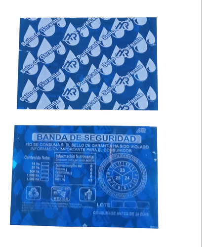 1 Millar D/sello Color Azul Rey Para Purificadora Corte 7x10