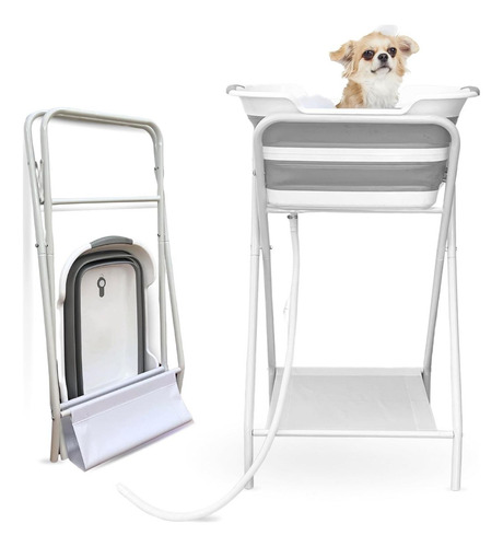 Bañera Para Perros Cygne 2 En 1 Elevada Plegable 94.8 Cm